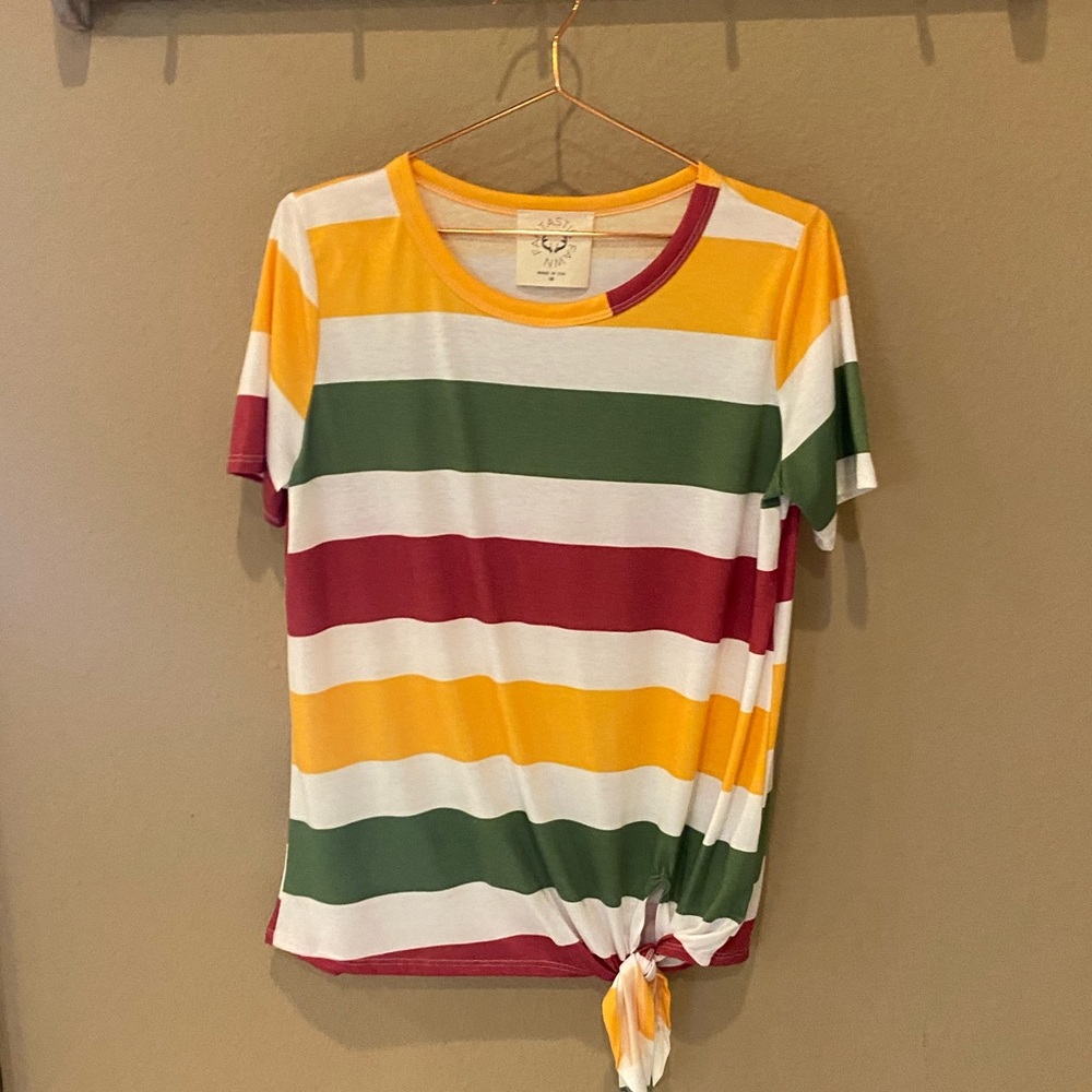 Like new Striped Knot Front tee